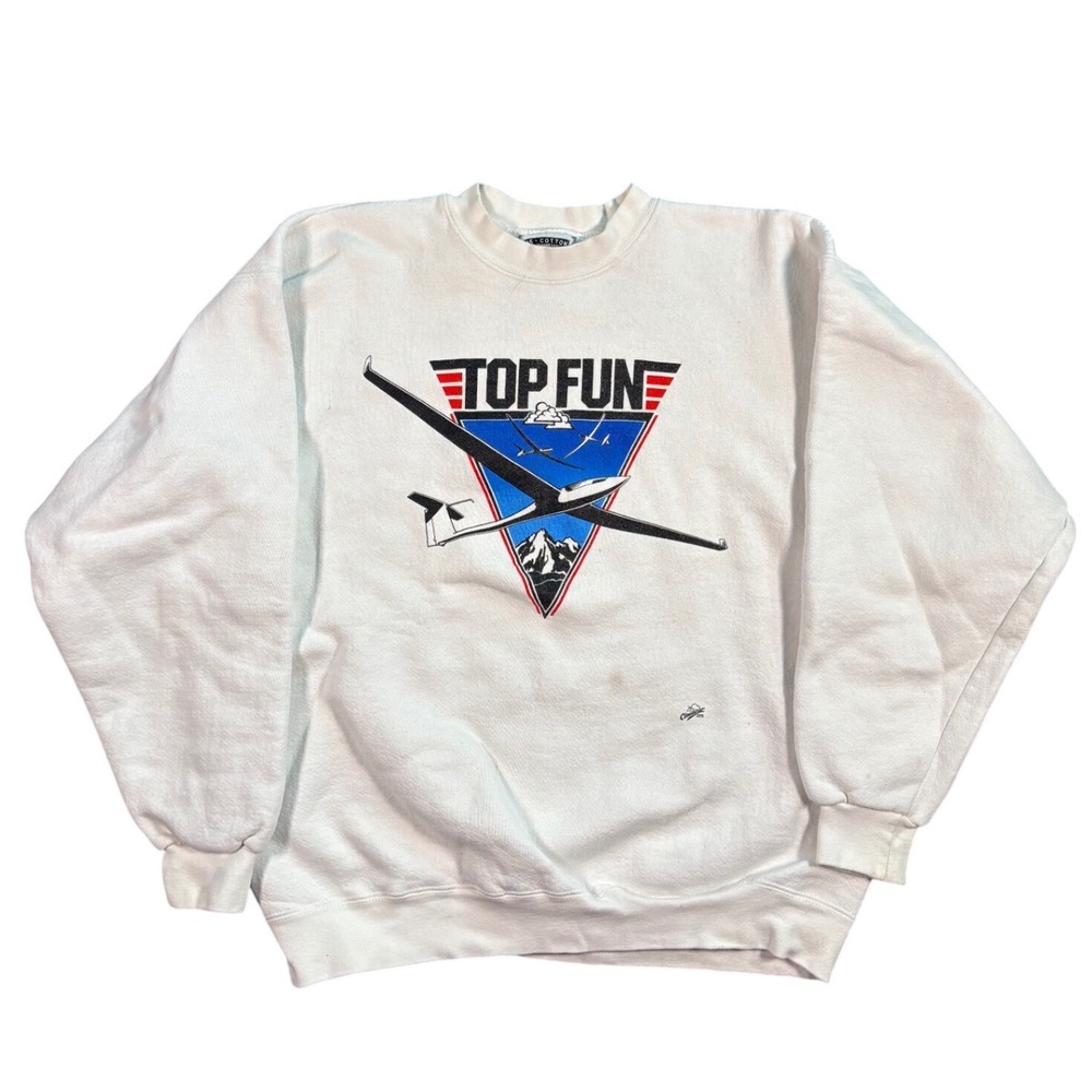 Vintage 90's Top Fun Top Gun Movie Parody Crewneck Size M Fighter Jet Plane